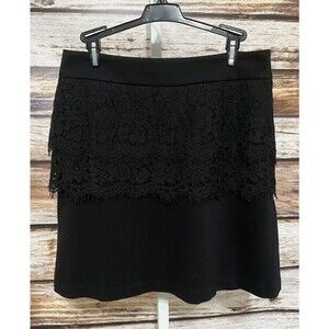 Cabi Women’s Size 4 Black Lace Layered Skirt Pencil Mini